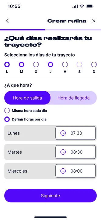 Pantalla de la app de Waiis