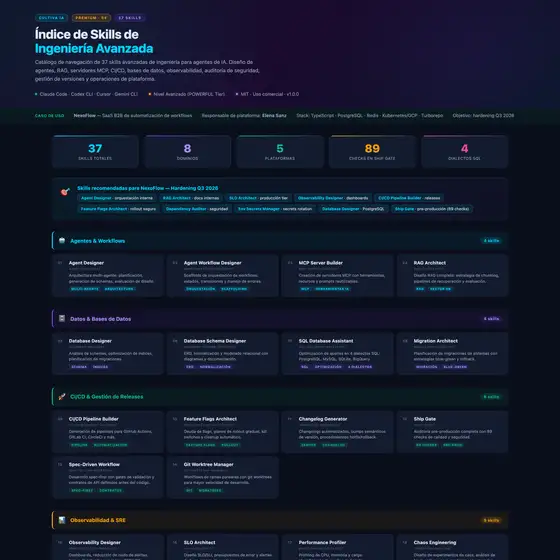 Resultado de ejemplo de Indice de Skills de Ingenieria Avanzada (Nivel POWERFUL)